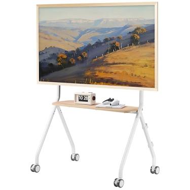 Imagem de ECOTINY Suporte de TV giratório com cavalete para tela de TV de 49 a 80 polegadas até 50 kg, suporte de TV portátil com rodas, carrinho de TV com rodinhas para negócios, escritório, escola, casa,