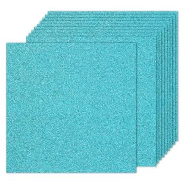 Imagem de PATIKIL 10 folhas de papel cartolina azul celeste com glitter, 30,5 x 30,5 cm, 250 g/m², papel quadrado brilhante, para artesanato, cartões, projetos de arte faça-você-mesmo, festas de casamento