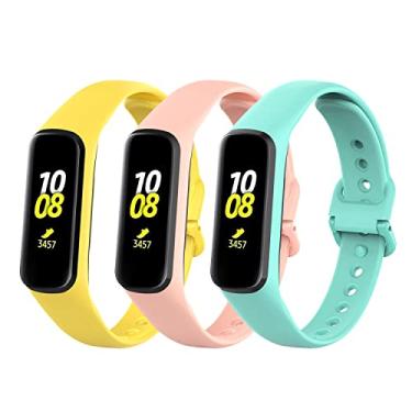 Imagem de Gheper Bands Compatível com Samsung Galaxy Fit E SM-R375 Smartwatch Pulseiras de substituição de silicone macio Pulseiras esportivas de fitness para mulheres e homens, 3 peças
