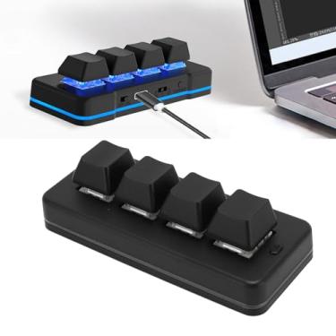 Imagem de Mini Teclado Mecânico de 4 Teclas para Jogos, Teclados de Jogos de Programação, Teclado Macro USB Com Fio Bluetooth Sem Fio RGB Retroiluminado para Telefone, Computador e Tablet