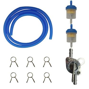 Imagem de Braçadeiras de filtro de óleo para mangueira de combustível a gás válvula de desligamento de combustível Petcock interruptor de gasolina para 50cc 70cc 110cc 125cc 150cc 250cc Mini bike Dirt bike Pit