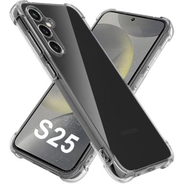 Imagem de USTIYA Capa para Samsung Galaxy S25 Capa de Uso Resistente, Bumper de Absorção de Choques em TPU Transparente, Protector da Câmera, com Espessamento nas Quatro Pontas da Carcasa