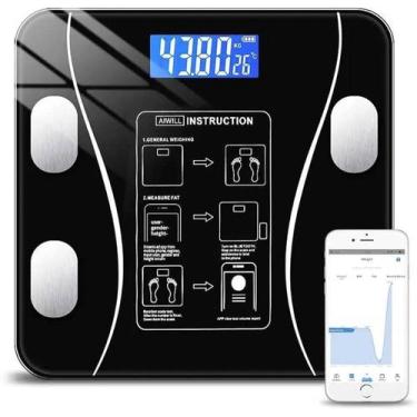 Imagem de Balança Digital Bioimpedância Corporal Vidro 180kg com Bluetooth - Ori