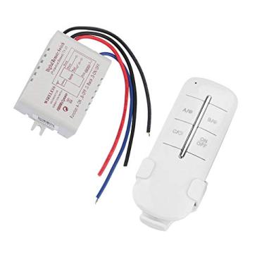 Imagem de Interruptor de Controle Remoto Sem Fio, Interruptor de Controle Remoto RF de Luz de Lâmpada Receptora de 4 Vias AC180-240V 1000W, Lâmpadas LED Com Distância (MR701 Carga de canal