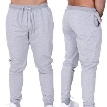 Imagem de Kit 2 Calça Moletom Masculina Academia Esportiva Plus Size Casual Fris