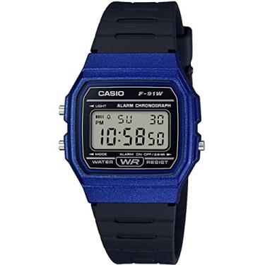 Imagem de Casio Relógio unissex para adultos F-91WM-2AEF, Azul, Alça