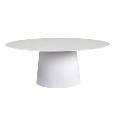 Imagem de Mesa de Jantar Cone Oval 198x122 Laqueada Yescasa Branco