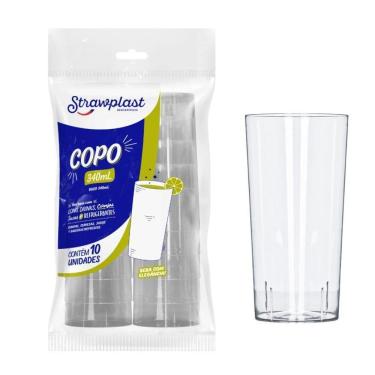 Imagem de Copo Long Drink Acrilico 340Ml Strawplast 10 Unidades