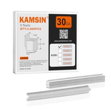 Imagem de KAMSIN Pregos em V de 5 mm (3/40.6 cm), 4000 peças, pregos de moldura de calibre 30 para pregador em V em cantos de madeira, fabricação de molduras