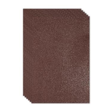 Imagem de PATIKIL 2 mm (1/25.4 cm) Folha de espuma de glitter adesiva grossa 16 x 24 polegadas (40 x 60 cm) café, placa de espuma EVA brilhante para artesanato, 6 peças