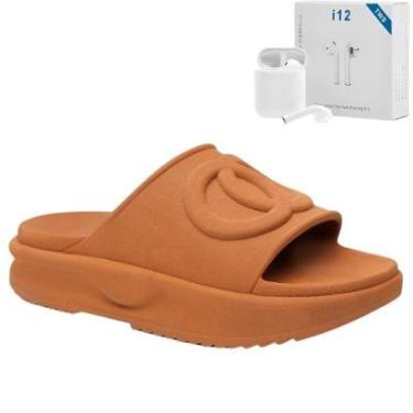 Imagem de Kit Chinelo Nuvem Slide Ortopédico Feminino Original Leve Confortável + Fone Bluetooth-Feminino