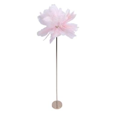 Imagem de Lâmpada de Chão de Cabeceira, Lâmpada de pé de Led Dimmable, Lâmpada de Piso de Pluma Decorativa Nórdica de 61in Com Controle de Toque, para o Quarto da Sala, Lâmpada (Rosa)