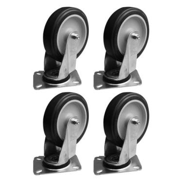 Imagem de Kit 4 Rodízios s/ Trava c/ Placa Giratória 5 Pol Plástico - Schioppa