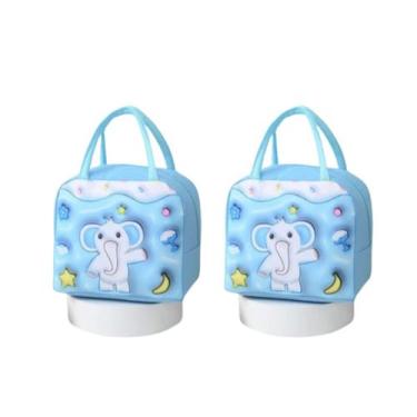 Imagem de Kit 2 Lancheira Escolar Iguais De Desenho Animado Infantil Bolsa Portá