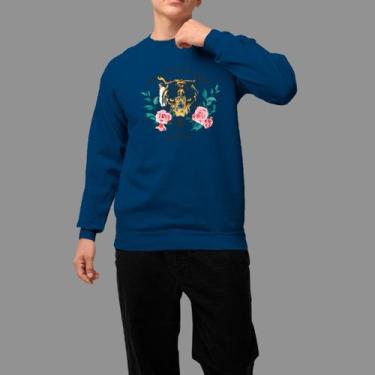 Imagem de Moletom Gola Careca Basico Casual Estiloso Tecido Macio Tigre Plant - 