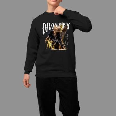 Imagem de Moletom Gola Careca Basico Masculino Casual Confortável Inverno Blusa 