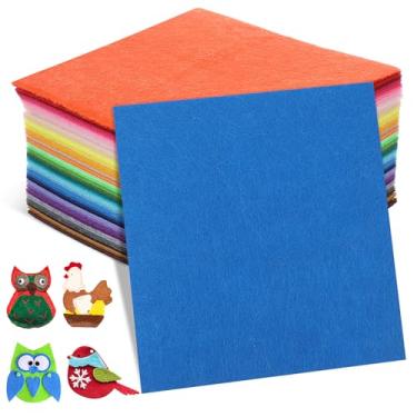 Imagem de DIYEAH 60 Peças Sortidas De Quadrados De Feltro Artesanato Folhas De Tecido Bordado Macio Folhas De Feltro Decoração Meninos E Costura