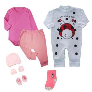 Imagem de Kit Roupas de Bebê 7 Pças Body Mijão Macacão Essenciais Bebê - Koala B