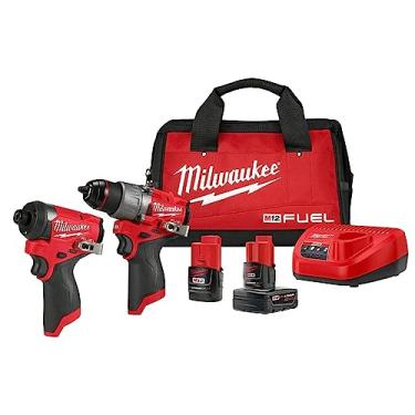 Imagem de Milwaukee M12 Fuel 12-Volt Lithium-Ion Brushless Cordless Hammer Drill E Kit De Chave De Impacto Combinado Com 2 Baterias E Bolsa (2 Ferramentas)