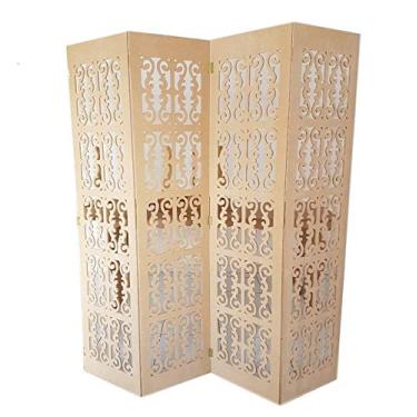 Imagem de Biombo 4 Folhas 172X180cm Mdf Modelo 2 Cru Vazado