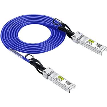 Imagem de 10Gtek [Cabo SFP+ DAC 10G colorido azul escuro - Cabo SFP Twinax para Cisco SFP-H10GB-CU0.5M, Ubiquiti UniFi, D-Link, Supermicro, Netgear, Mikrotik, Fortinet, 0,5 metro (0,5 m)