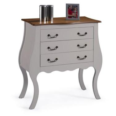Imagem de Cômoda de Madeira com 3 Gavetas Bombê Antique - M51023 - Linz, Laca - 
