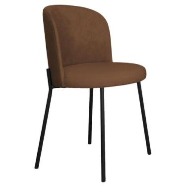 Imagem de Cadeira Decorativa Elegance Base Preto material sintético Marrom - Mon