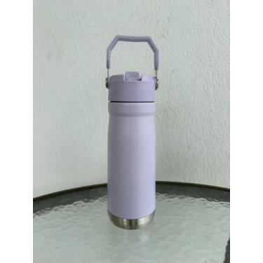 Imagem de Garrafa Térmica Flip Straw 650ml Canudo E Alça  Com Logo - flip inox, 