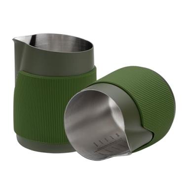 Imagem de Normcore Jarro de espumador de leite sem alças, jarra de leite de 580 ml, copo vaporizador de leite de aço inoxidável, bico afiado, verde, 600 ml