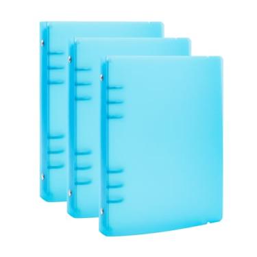 Imagem de Briartw Pacote com 3 capas para fichário A5 com 6 anéis – Organizador de armazenamento de polipropileno durável (PP) – Compatível com inserções de 20 x 14,5 cm, bolsos protetores de página e papel –