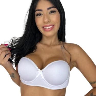 Imagem de Sutiã sem alça Feminino Com Bojo Alça De Silicone Removível Reforçado 