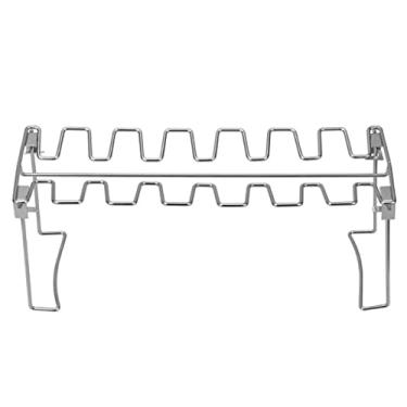 Imagem de Churrasco carne frango perna asa grelha rack aço inoxidável baquetas suporte torrador assado (cor: como mostrado tamanho: tamanho único)