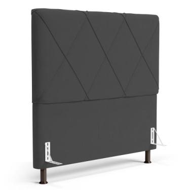 Imagem de Cabeceira Cama Box Casal Queen Size Mel 160cm com Frame Suede Cinza - 