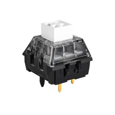 Imagem de Kailh Box Interruptor de teclado branco V2, 5 pinos 45gf clicky pré-lubrificado banhado a ouro à prova de poeira e à prova d'água, para teclado mecânico de jogos (72 peças)