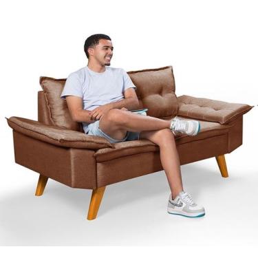 Imagem de Sofá 2 Lugares Bariloche em Linho Essencial Estofados,  Marrom