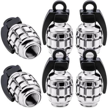 Imagem de MEAJOO 6 peças de tampas de haste de válvula de pneu, tampas de haste de válvula de pneu de liga de alumínio, tampas de válvula de pneu de roda de carro universais para carros, caminhões, SUV,