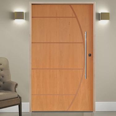 Imagem de Kit Porta de Madeira Pivotante 210x102cm Batente 14cm Fechadura 803 Rolete Externa Belissima 6 Hale