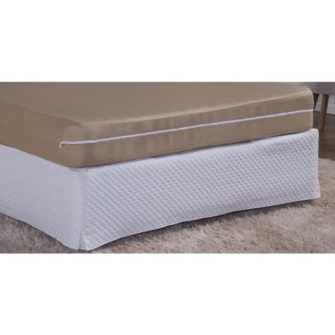 Imagem de Capa Protetora de Colchão Solteiro com Zíper Malha Gel Lisa 25 cm de Altura 1 pç Avelã Cáqui