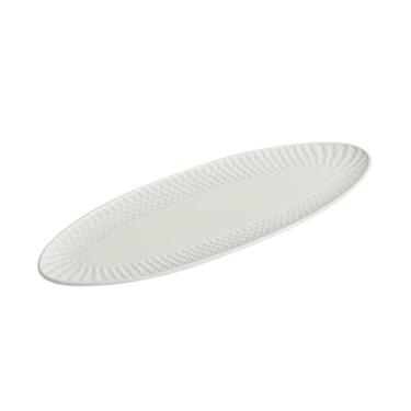 Imagem de Prato de lanche personalizado minimalista para casa, prato de confeitaria de cerâmica de hotel - 40 cm branco puro