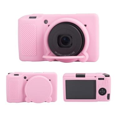 Imagem de MUZIRI KINOKOO Capa de silicone compatível com câmera Ricoh GR III/GR IIIx, borracha macia e leve GR III/GR IIIX/GR3, acessórios de capa protetora com capa de lente removível - rosa