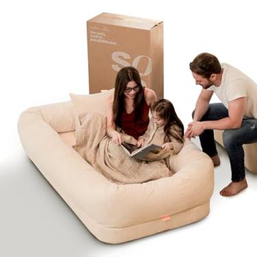 Imagem de Puff Ninho - Cama pet Humana Sofá na caixa (Linho - Bege)