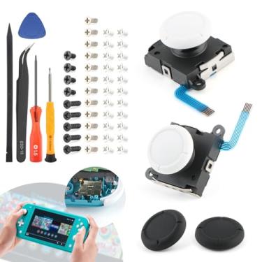 Imagem de Pacote com 2 Joysticks para Nintendo Switch Lite 3D analógicos para controle Joy-Con Interruptor de polegar Lite Stick Kit de reparo de substituição (com parafusos)