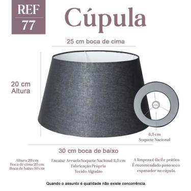 Imagem de Cúpula de Abajur Cone Grande tecido Algodão Soquete nacional 20x25x30 