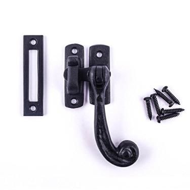 Imagem de Fechadura da porta do caixilho da janela Ferro forjado preto 11cm Suprimento de Renovador