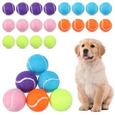 Imagem de DIVINA VITAE 20 bolas de tênis pequenas para cães, mini bolas de tênis coloridas de 5 cm serve para todos os lançadores de bola de cachorro de 5 cm
