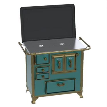 Imagem de Fogao a Lenha N 1 Renaissance Chapa de Aluminio Turquesa