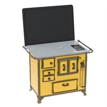 Imagem de Fogao a Lenha N 2 Renaissance Chapa de Aluminio Amarelo Cald