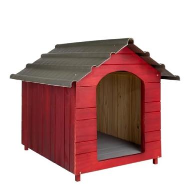 Imagem de Casa Casinha De Cachorro Reforçada Com Telhado Ecológico Extra Gigante N8 (Mogno)