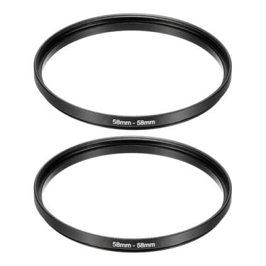 Imagem de PATIKIL Adaptador de anel descendente de 58 mm a 58 mm, 2 peças de anéis de filtro para lente de câmera filtros de anel de metal digital para lentes ND IR DSLR, preto