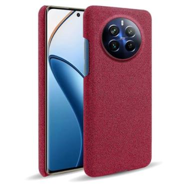 Imagem de Capa para OPPO Realme 12 PRO PLUS 5G,Capa desenhada em lona,Case Protetora Ultrafina com Empunhadura Macia,Design em Tecido Antichoque e Antiarranhões-Red
